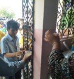 DISTRIBUTION OF LEMON WATER FOR STUDENTS